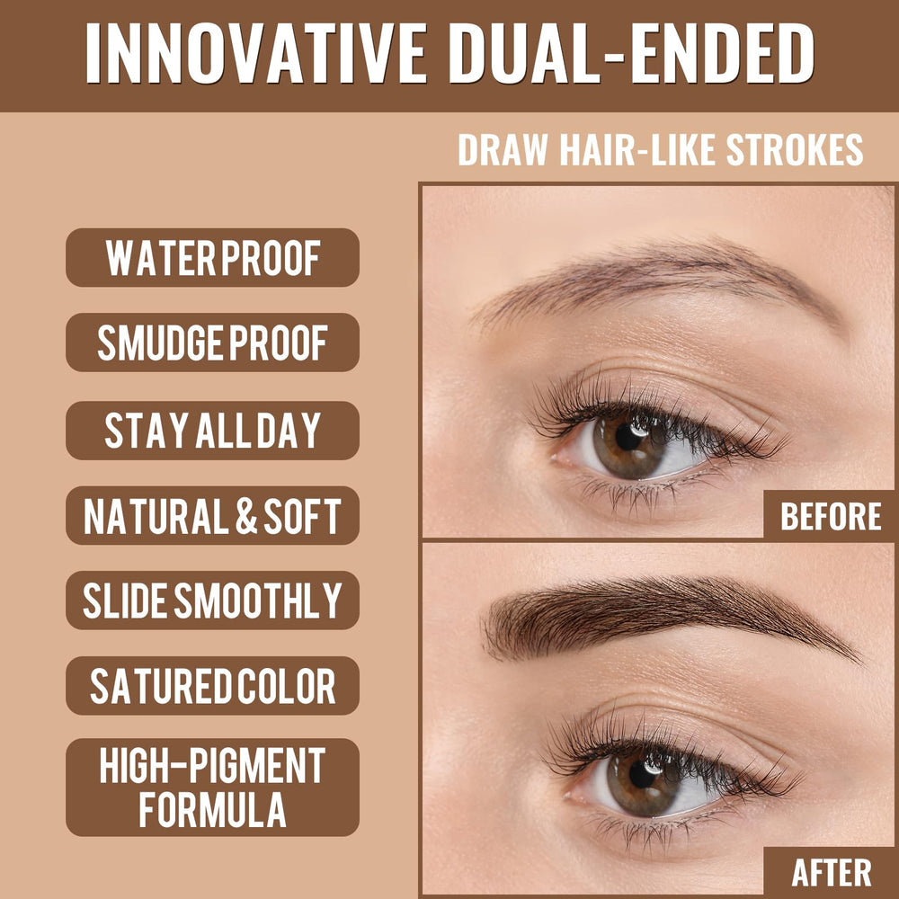 iMethod Eyebrow Pen dark brown shade swatches for versatile daily looks.