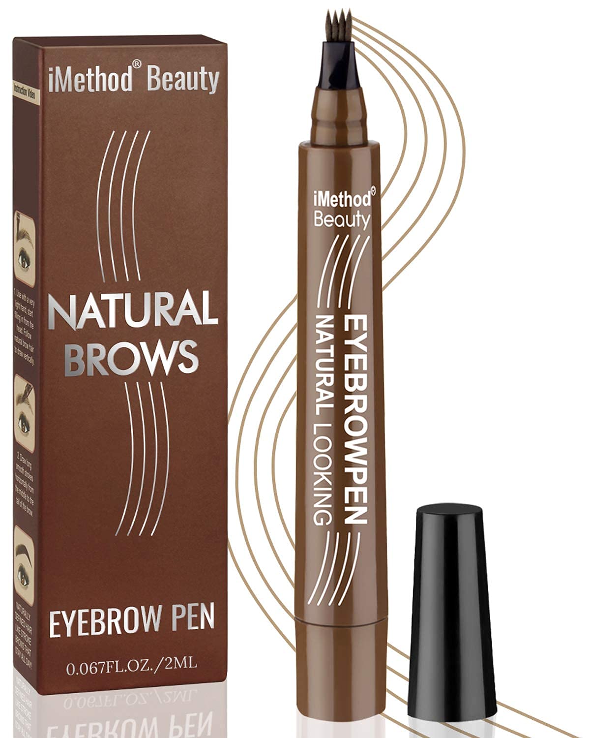 iMethod Eyebrow Pen light brown cap closeup showing secure cap for all-day wear.