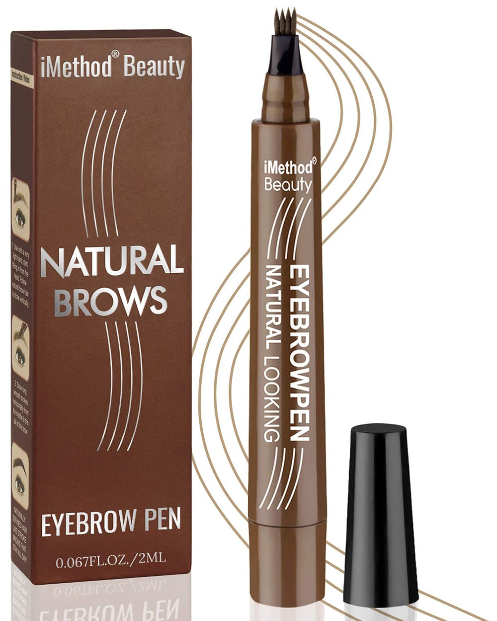 iMethod Eyebrow Pen light brown cap closeup showing secure cap for all-day wear.