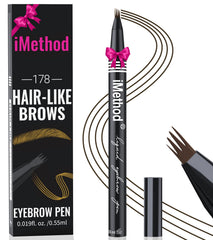 iMethod eyebrow pen with micro 4-fork tip creating natural hair-like brows.