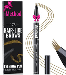 iMethod-eyebrow-pen-microblade-tip renders natural hair-like strokes for precise brows.