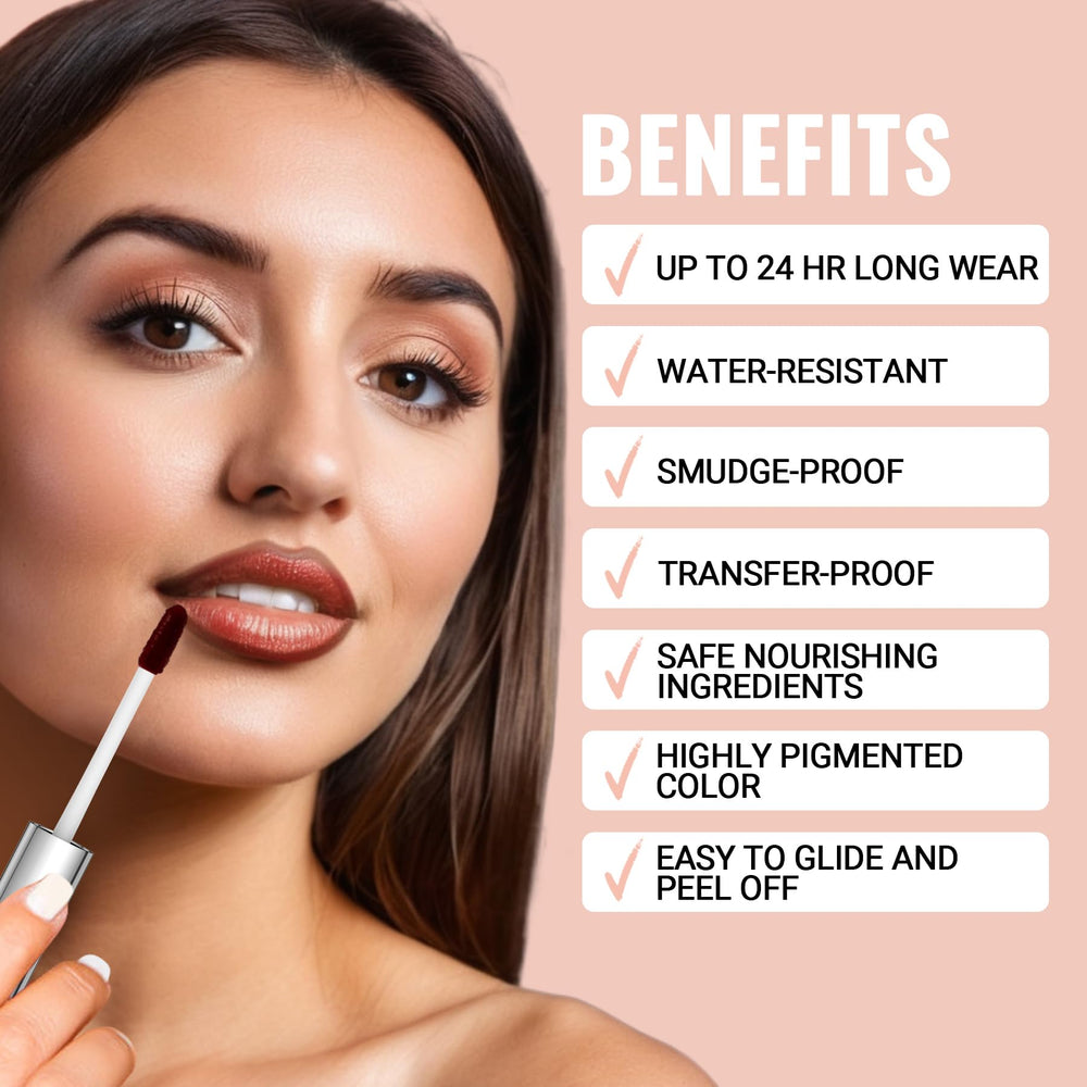 iMethod Lip Stain waterproof test demonstrates transfer-proof wear.