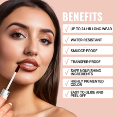 iMethod Lip Stain waterproof test demonstrates transfer-proof wear.