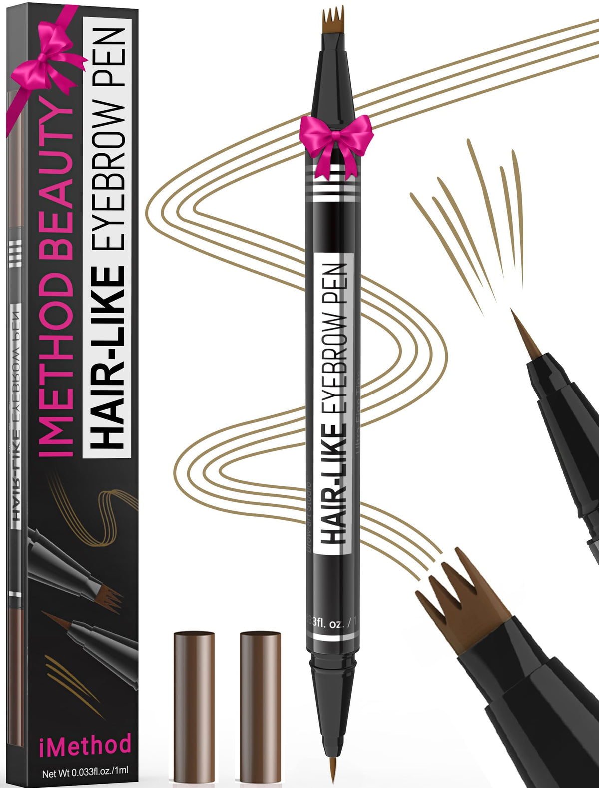 iMethod Microblading Eyebrow Pen 4-fork-tip creates hair-like strokes for natural brows