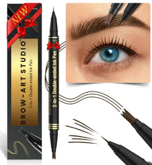 iMethod Microblading Eyebrow Pencil closeup shows 3-prong tip for precise hair-like strokes.