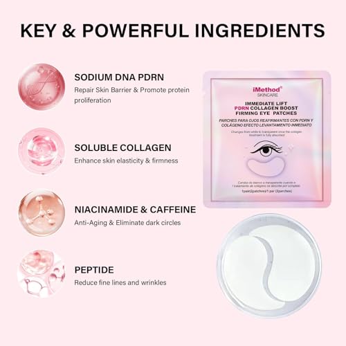 iMethod PDRN Collagen Eye Mask under-eye patches reduce signs of tiredness.