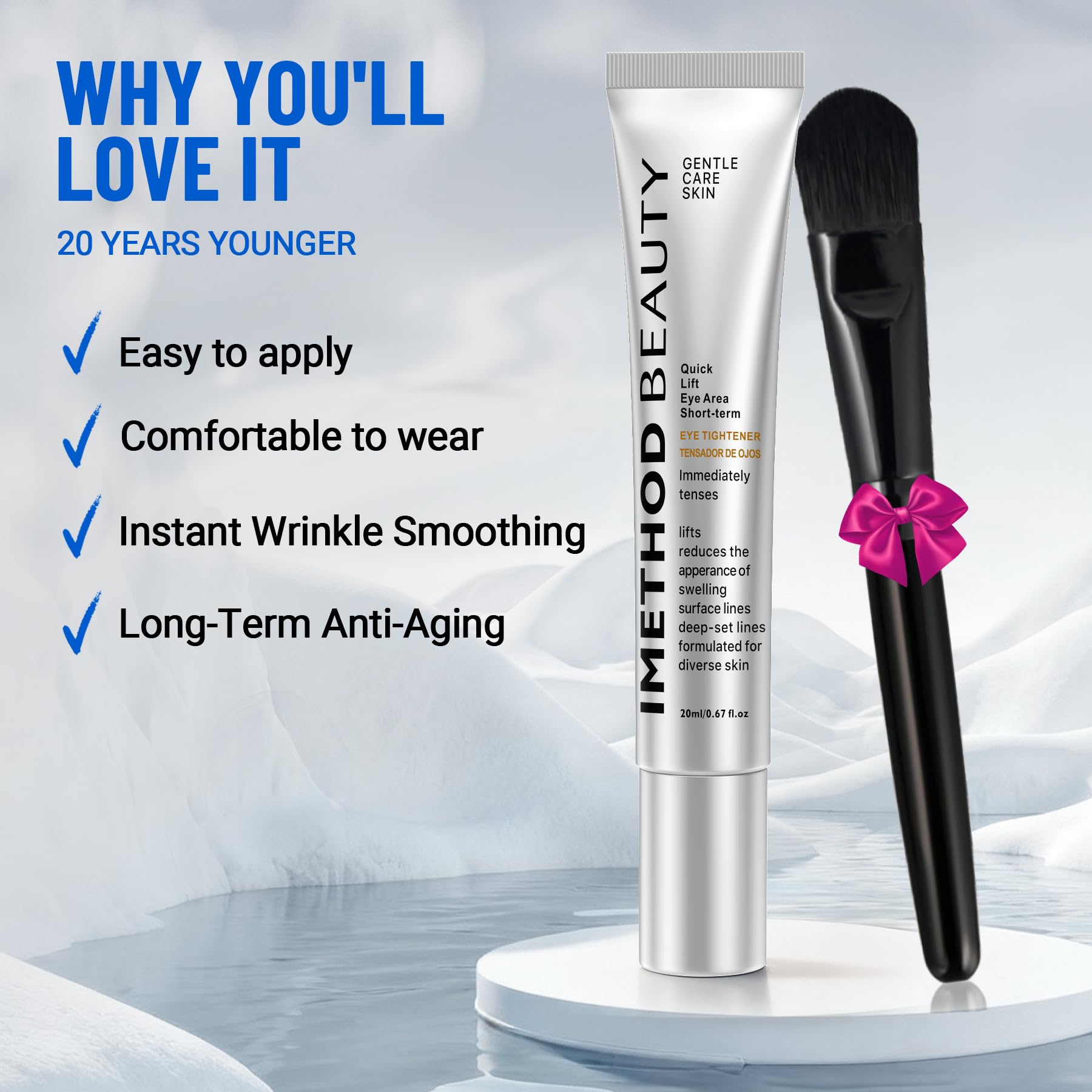 iMethod Perfection Eye Tightener creamy texture ready for easy blending around the delicate eye area