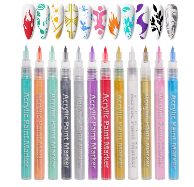IMGDD Nail Art Pen blue bottle showcases 3-in-1 versatility for polka dots and lines.
