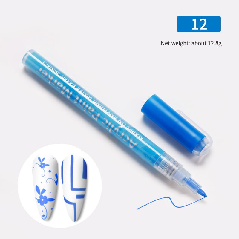 IMGDD Nail Art Pen blue color swatch enables easy DIY nail art at home.