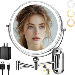 IMIKONA 9-inch wall-mounted mirror front view for precise makeup application