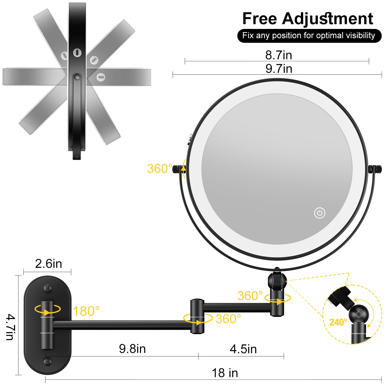 IMIKONA double-sided magnification highlights 1x and 10x views for precise detailing.