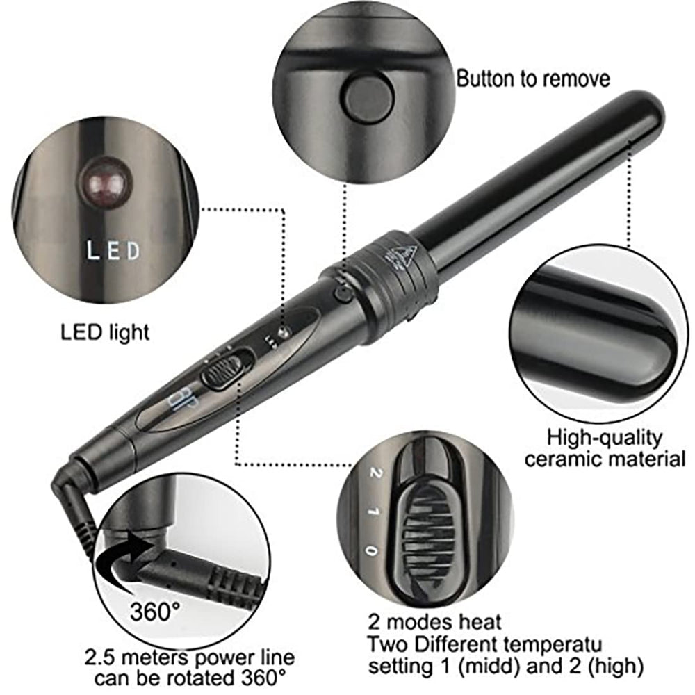 iMissiu Tourmaline 3in1 wand set barrel-2 closeup shows even heat distribution