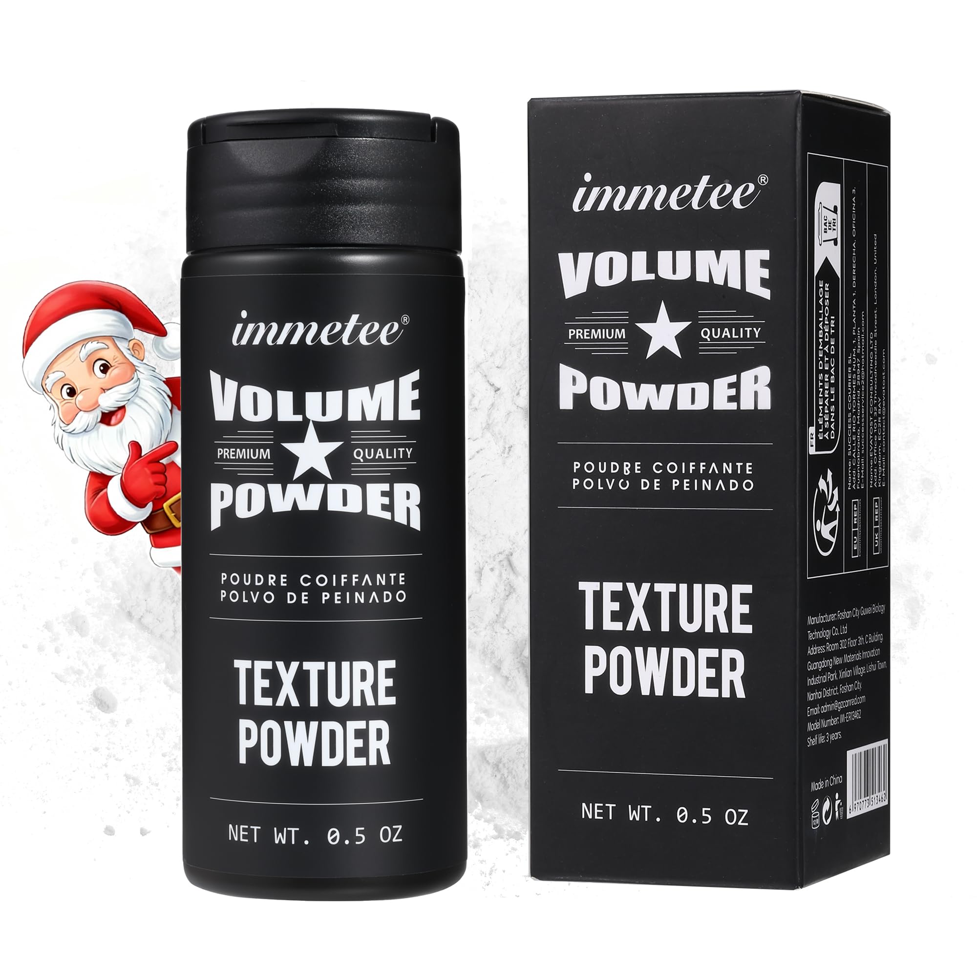 Immetee hair volume powder jar closeup for quick root lift