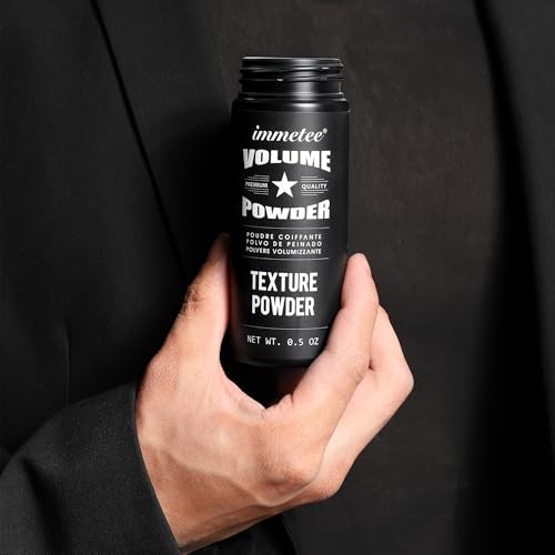 Immetee powder at roots with no white residue for natural texture