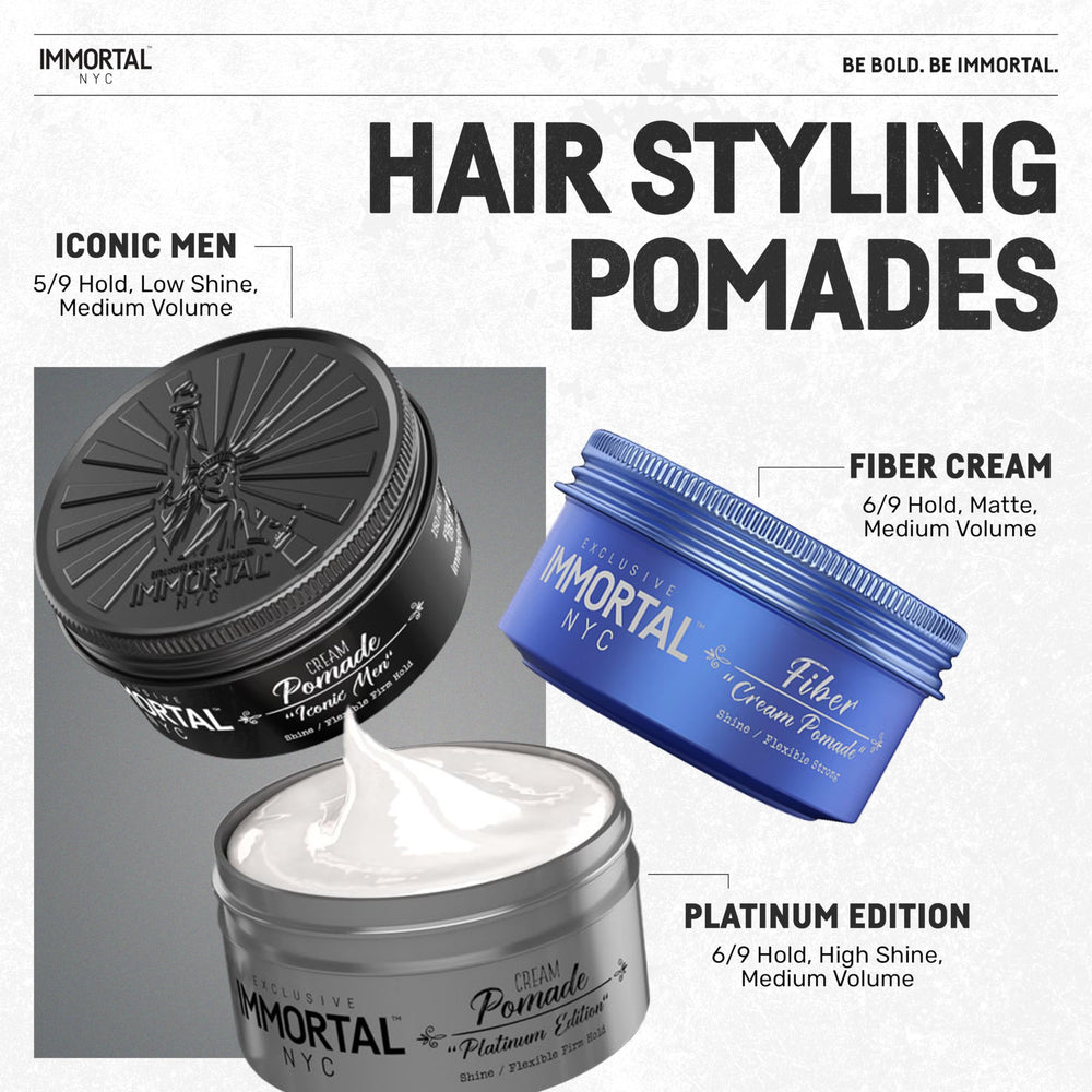 All-natural ingredients highlighted in Immortal NYC Iconic Men Cream Pomade