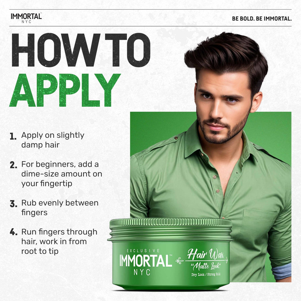 Immortal NYC Matte Look on hair achieving a natural dry look.