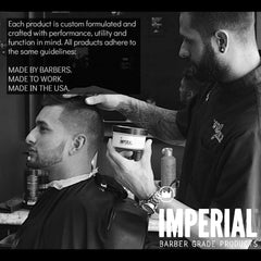 Imperial Barber Matte Pomade Paste being applied for easy restyling
