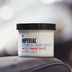 Imperial Barber Matte Pomade Paste styling session demonstrating light-to-medium hold