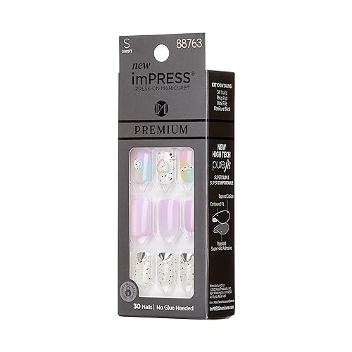 imPRESS Purple Jelly Squiggle nails with purple shimmer for a bold look