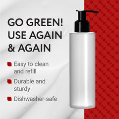 IMPRESA pump bottle shown with lotion, easy dosage for daily skincare rituals.