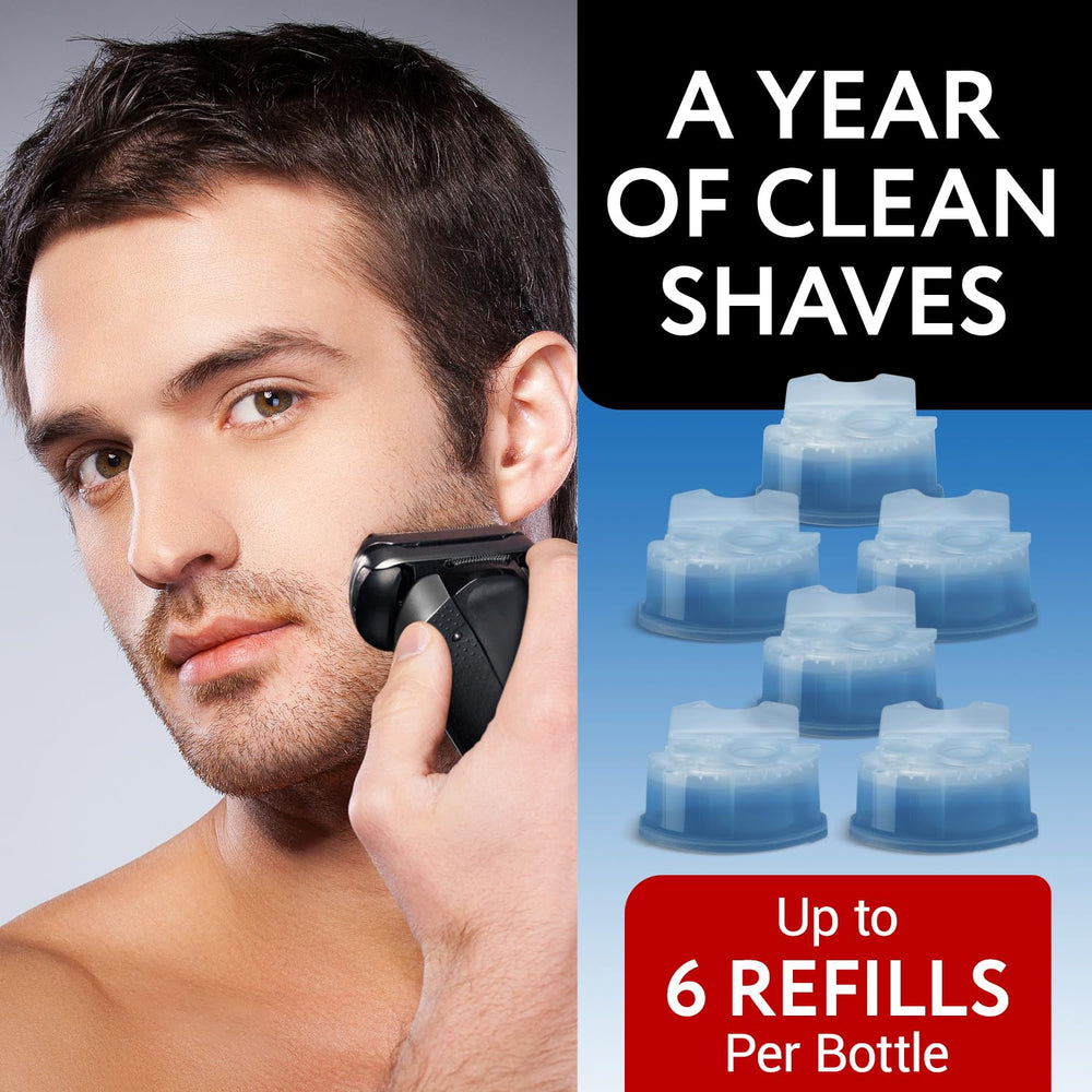 Shaver blades look cleaner after using IMPRESA cleaning liquid.