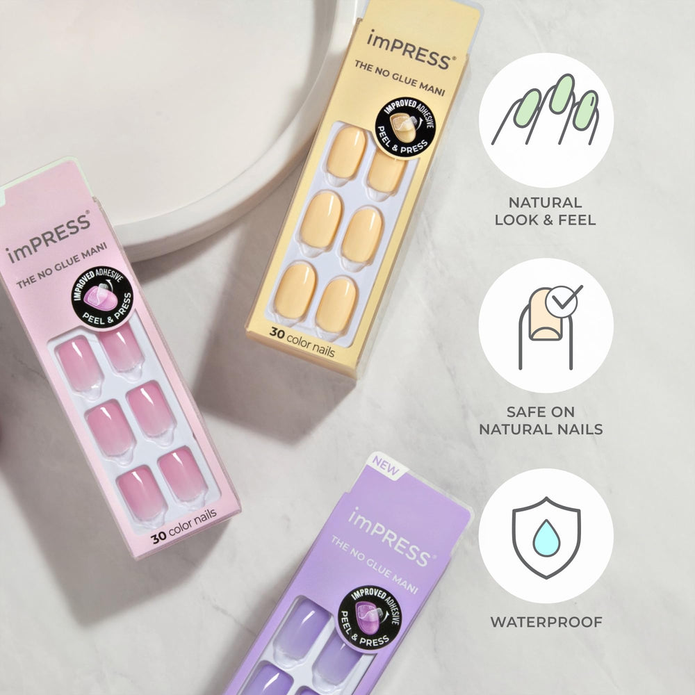 imPRESS Color Press-On Manicure prep pad closeup emphasizes essential prep for lasting wear.