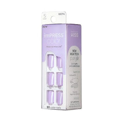 imPRESS Color Press-On Manicure lavender set short square bundle demonstrates quick at home mani.