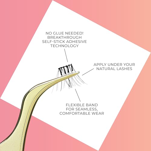 imPRESS Falsies pre-bonded technology graphic illustrating glue-free application