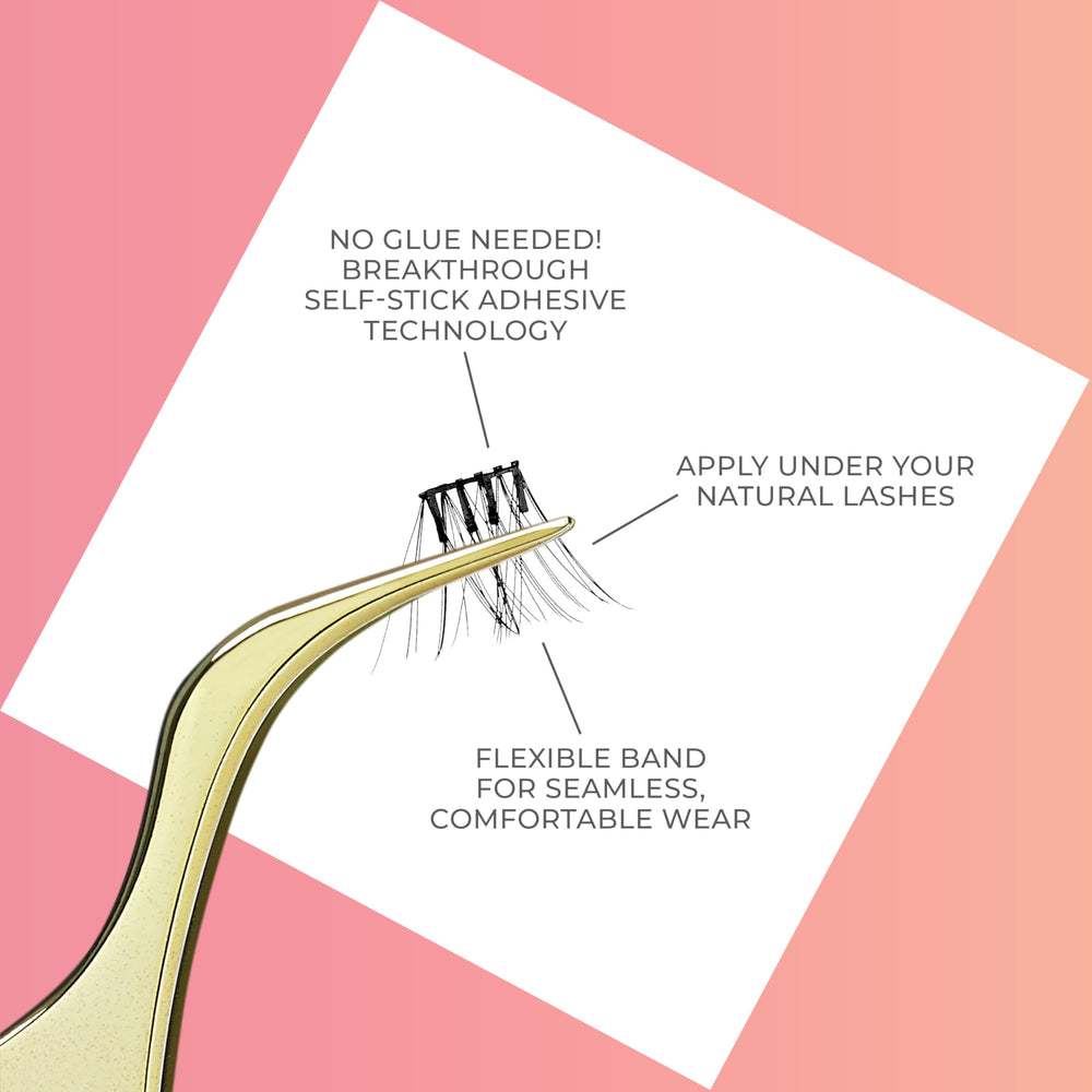 Invisible-band IMPRESS Falsies lashes blend seamlessly with natural lash line.