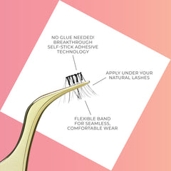 Invisible-band IMPRESS Falsies lashes blend seamlessly with natural lash line.