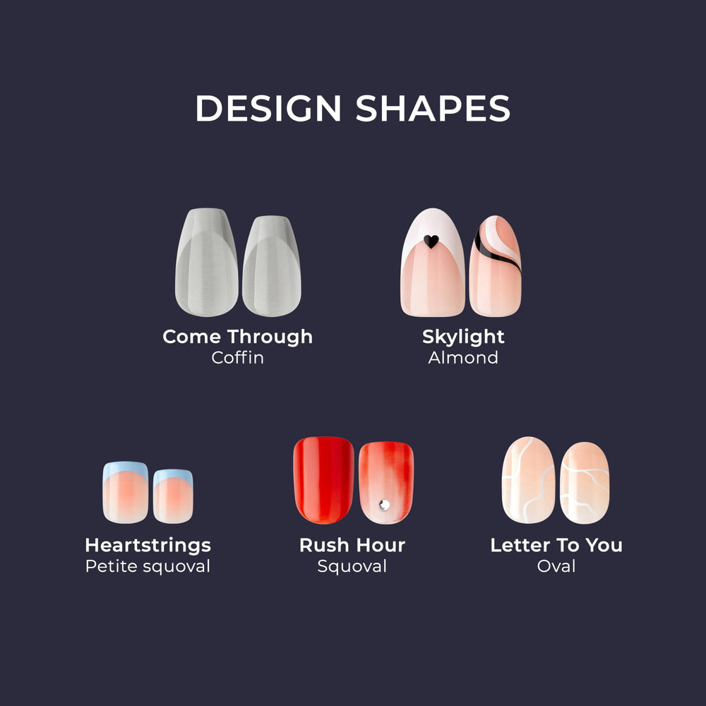 imPRESS Kit con 30 uñas, toallita preparadora y lima para una manicura rápida.