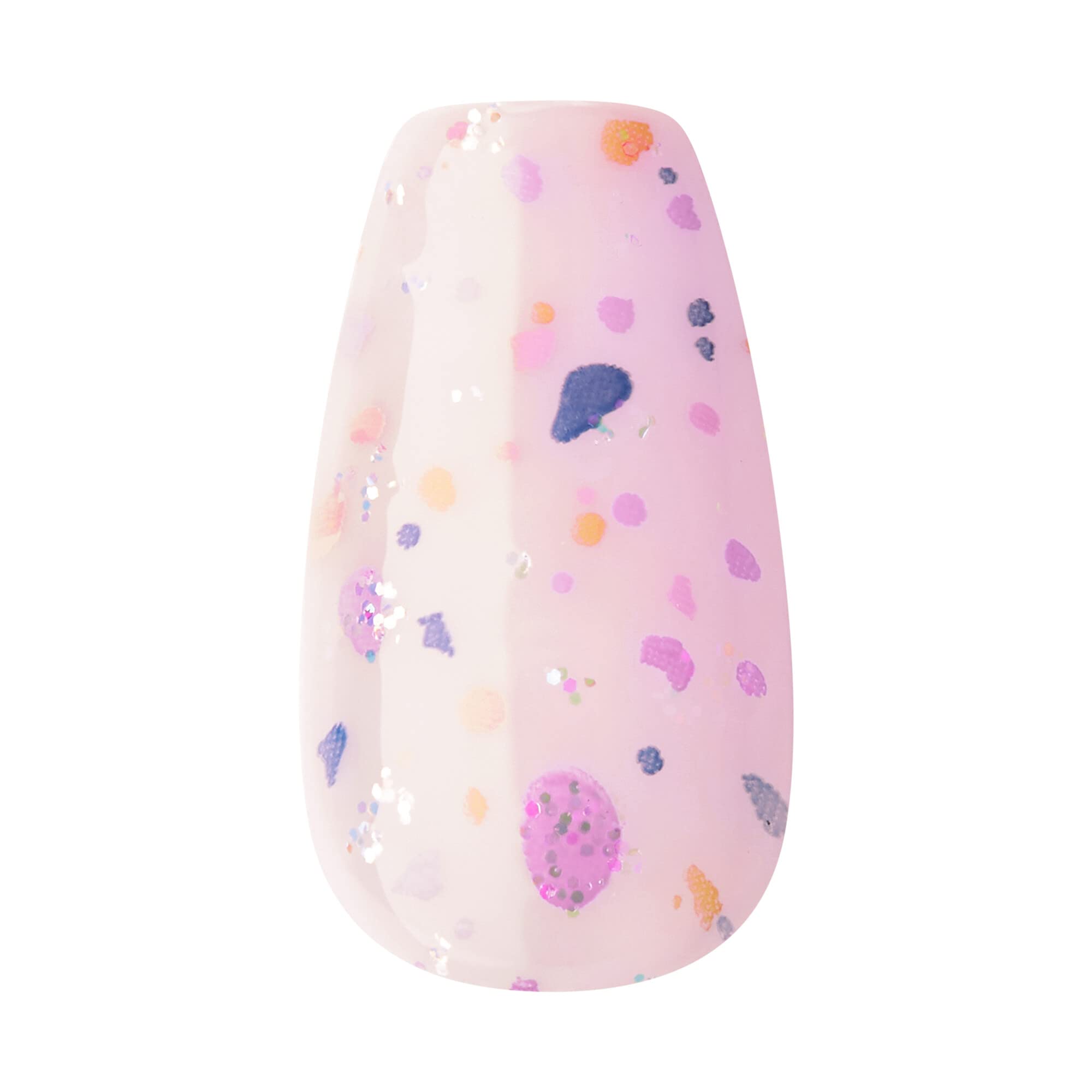 imPRESS No Glue Mani All I Want purple coffin nails instruction sheet for guidance.
