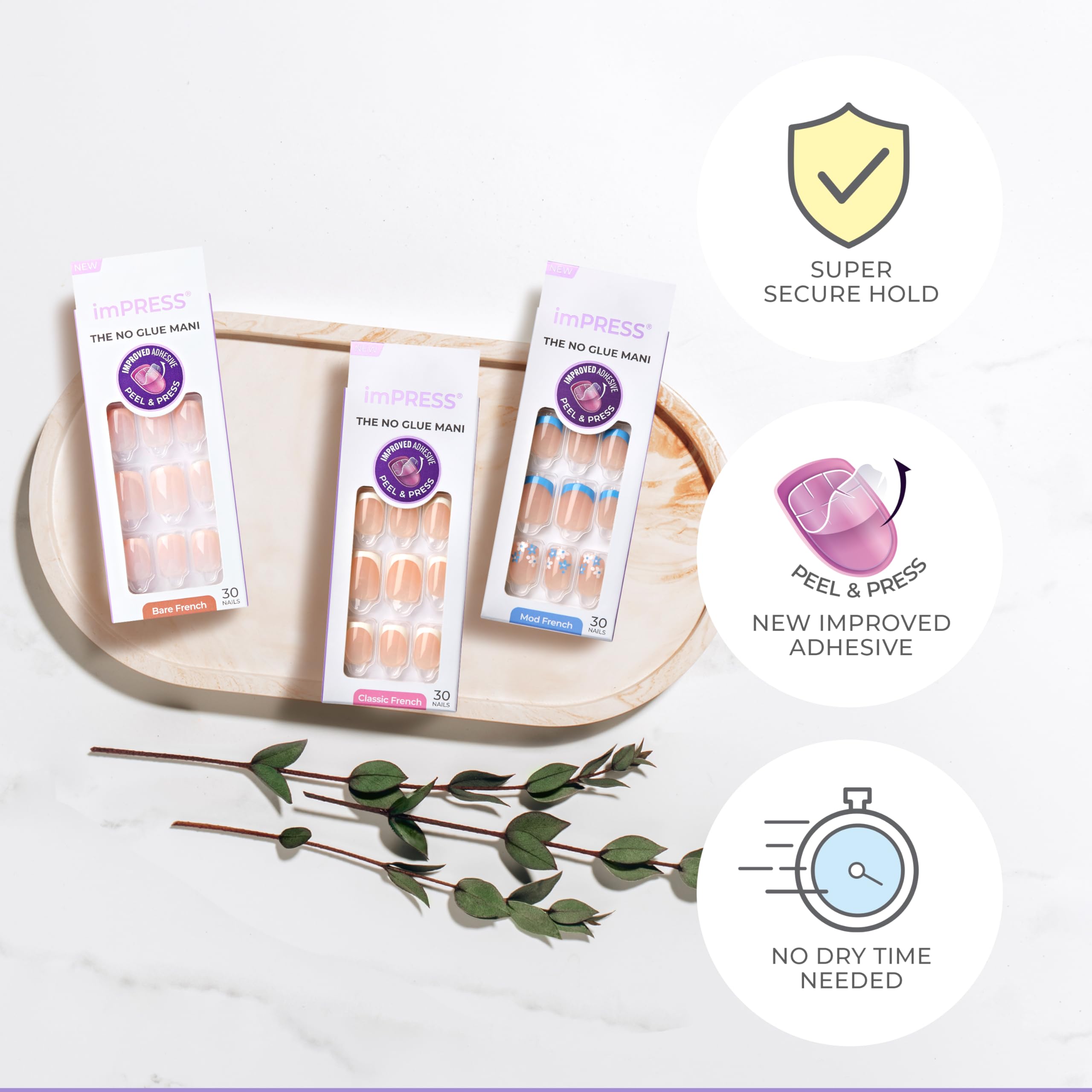 imPRESS reverse dual injection technology delivers durable, natural-feeling tips.