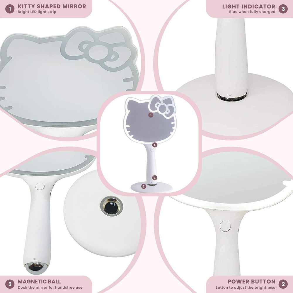 Impressions Vanity Hello Kitty LED Handheld Mirror durable frame withstands daily handling and use