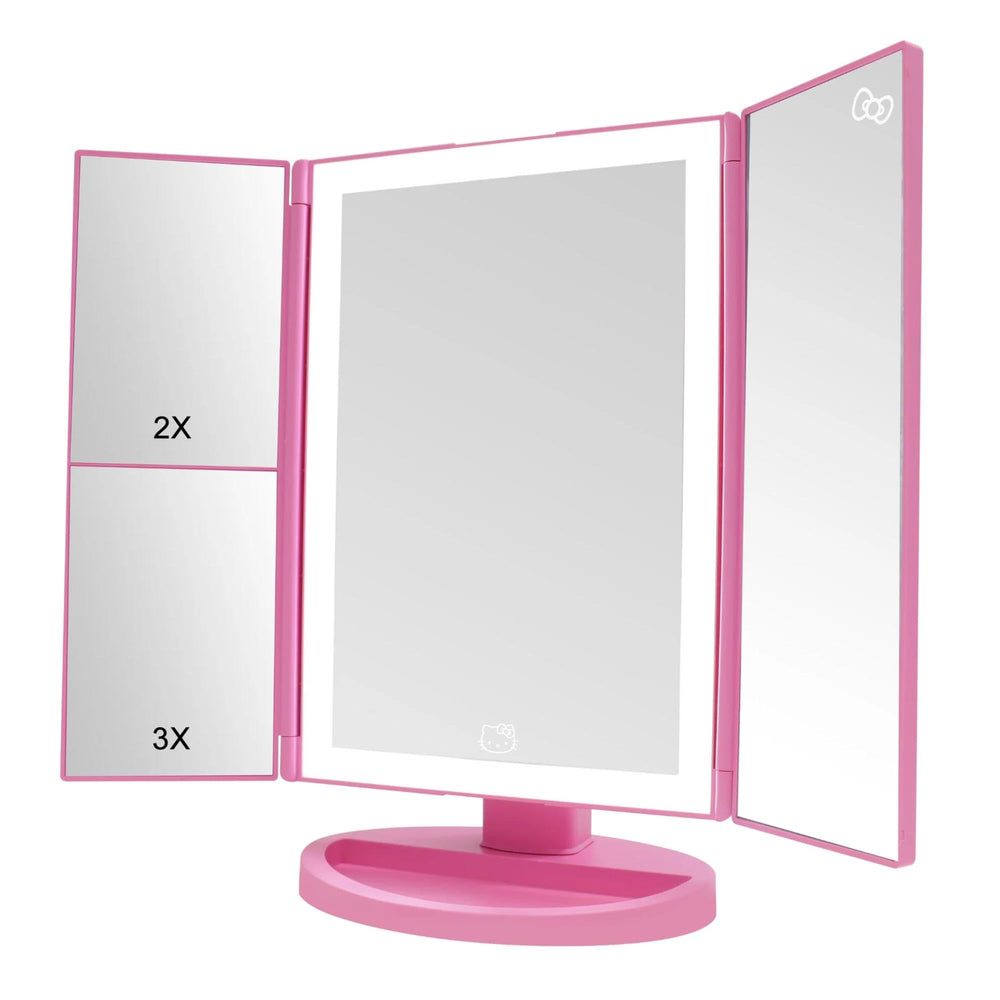 Impressions Vanity Hello Kitty Pink A Dot Trifold mirror tri-tone LED lighting for precise makeup