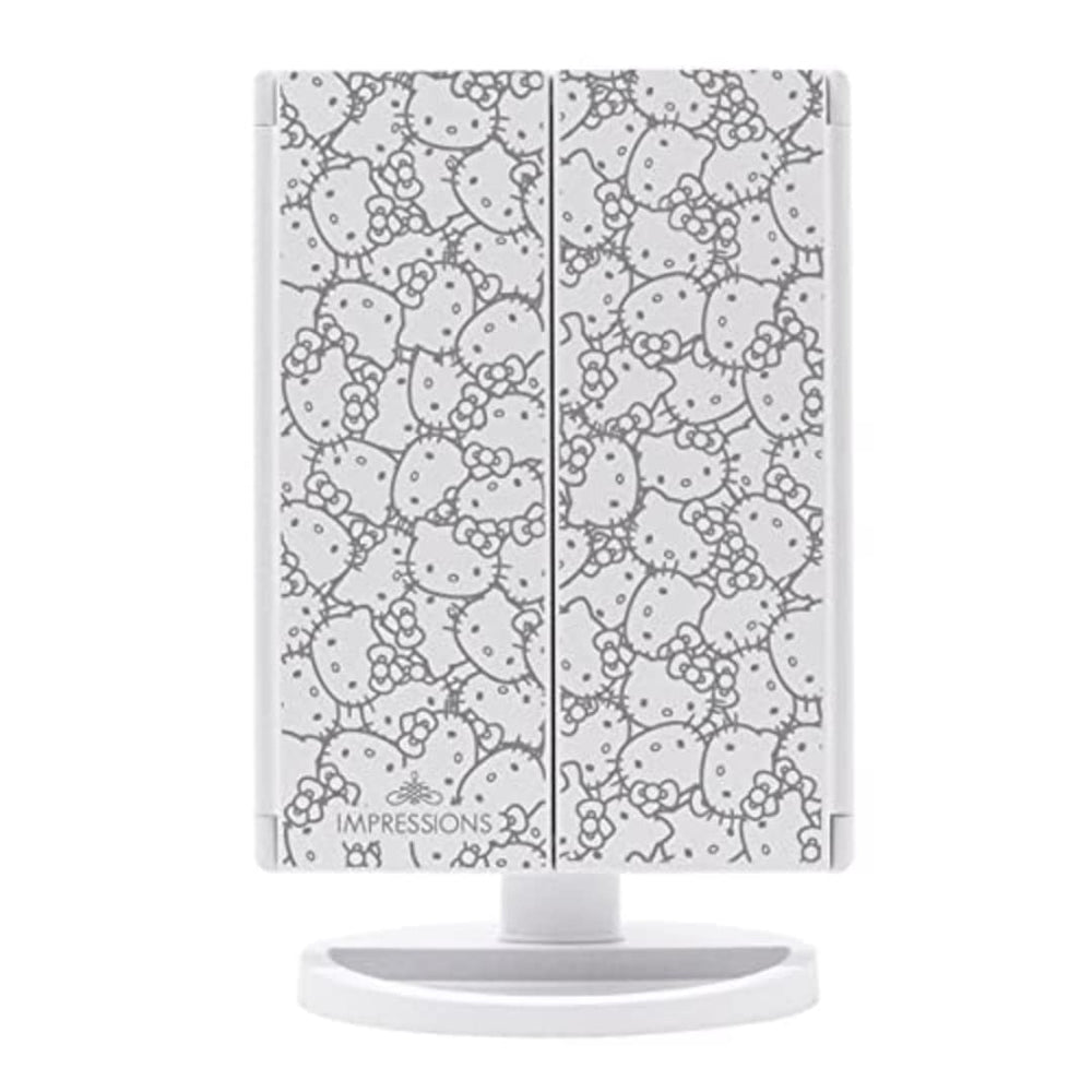 Impressions Vanity Hello Kitty trifold LED mirror magnified 2x 3x panels for close-up makeup checks