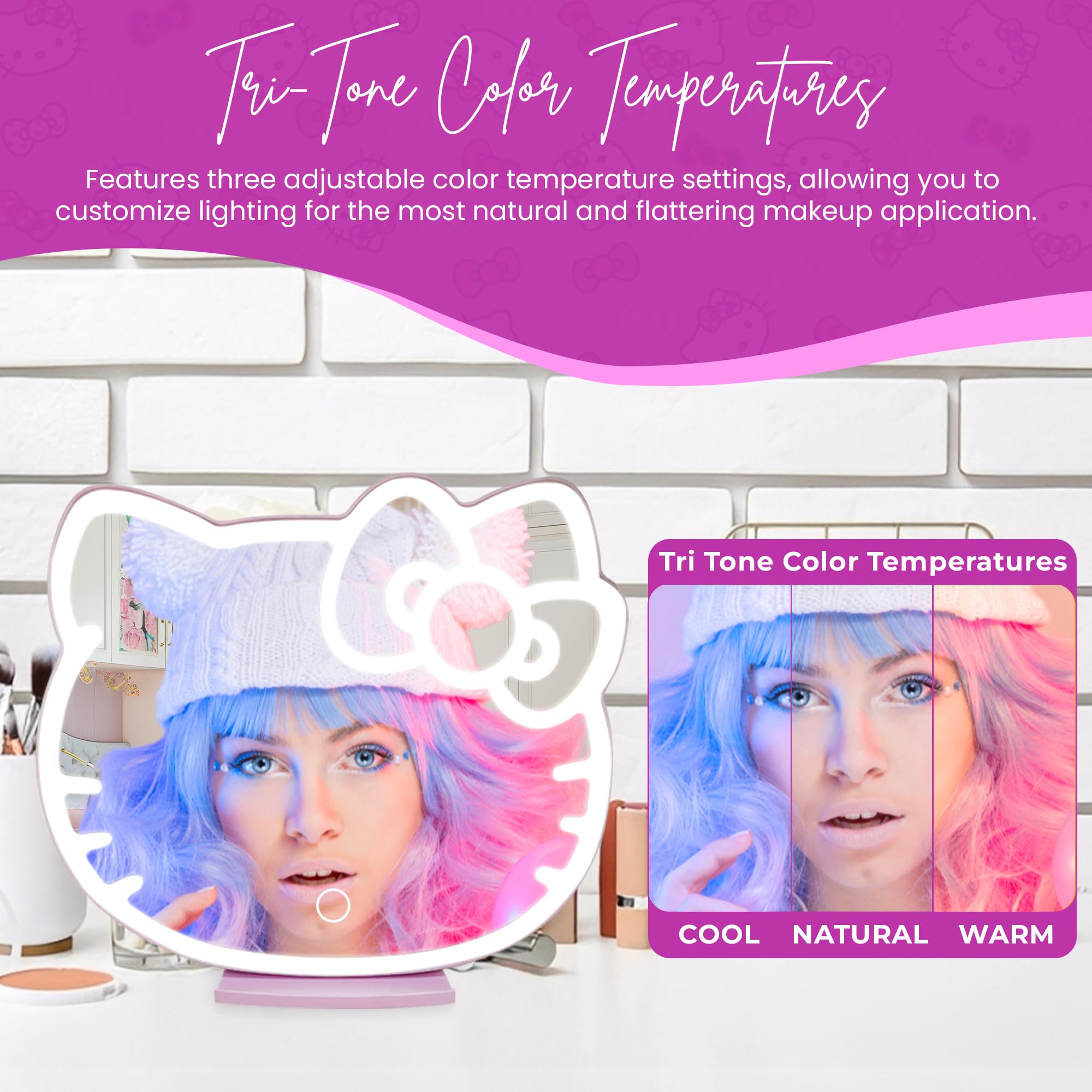 Impressions Vanity hidden extendable phone tray keeps videos handy during routines.