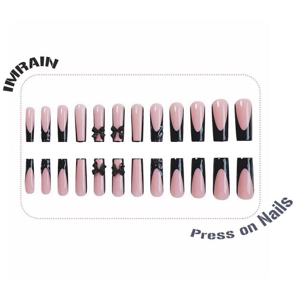 IMRAIN glue-on nails include adhesive for quick, secure wear after trimming to preferred length.