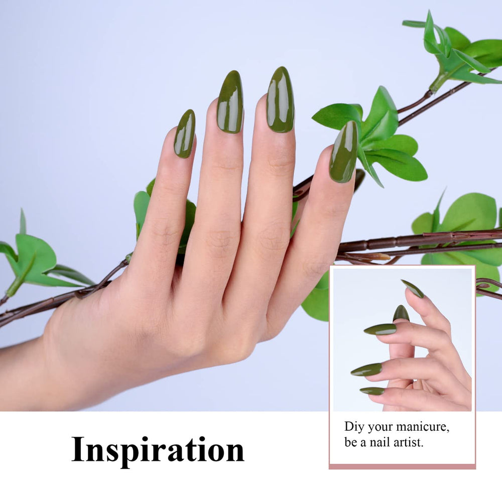 Imtiti at home nail art olive green for DIY manicure
