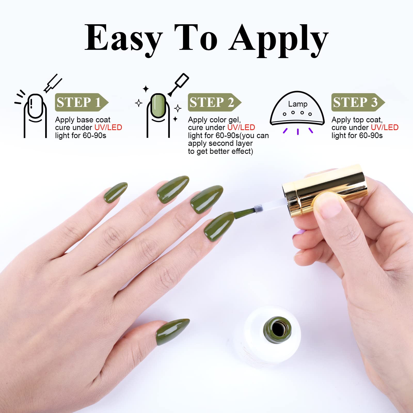 Imtiti gift packaging for olive green gel polish