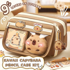 IN Chenthy Capybara pencil case kit sticky notes; handy reminders for study or travel.