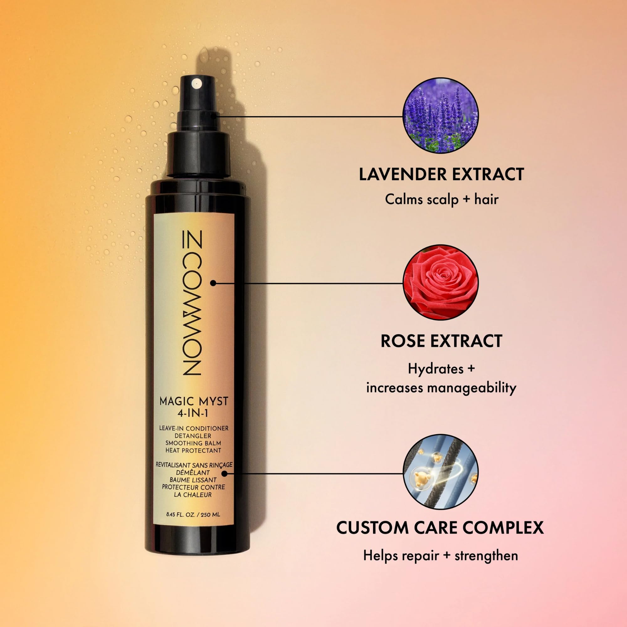 IN COMMON Magic Myst Universal Hair Elixir after-styling soft hair close-up