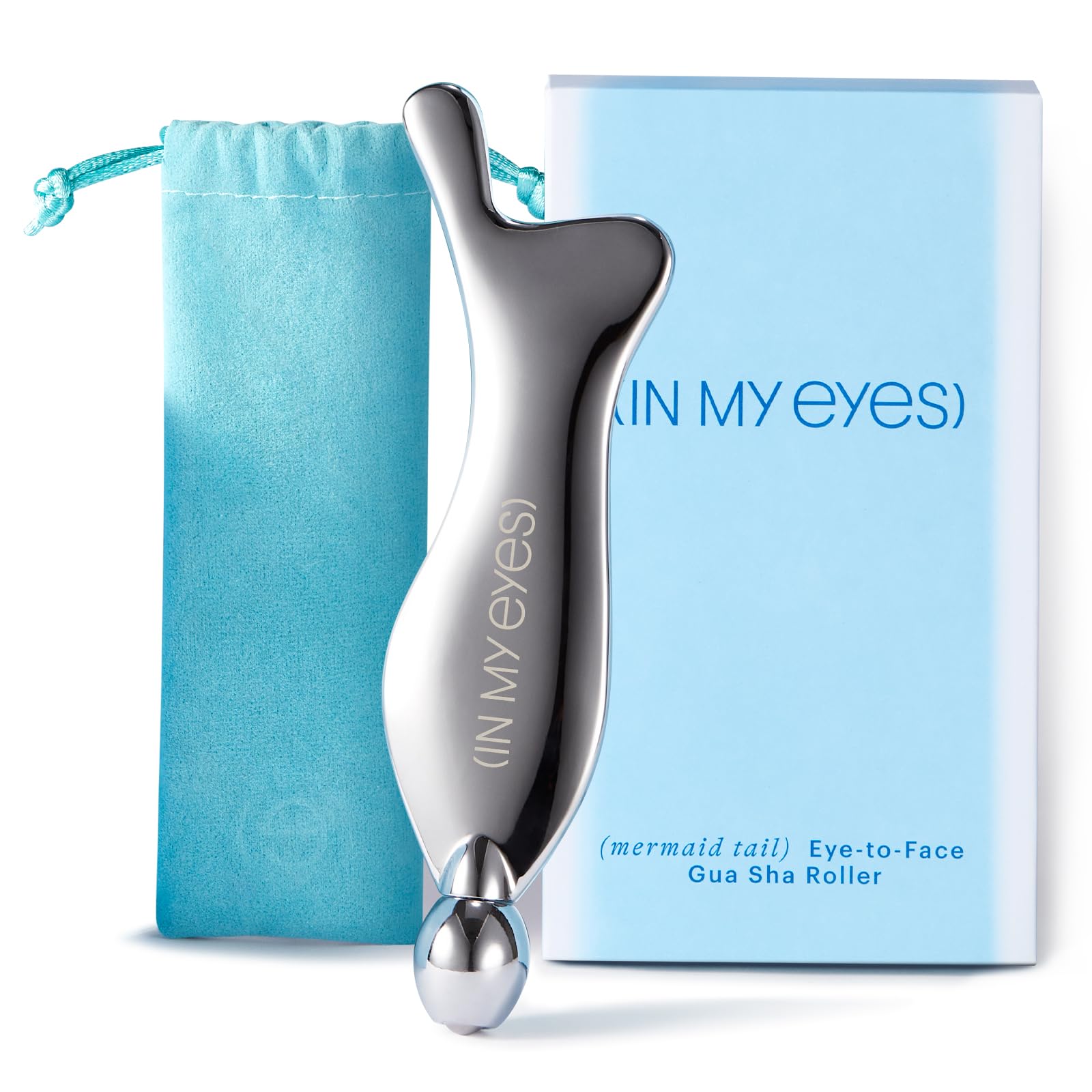 In My Eyes Gua Sha tool with mermaid-design hugs facial curves for targeted massage