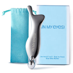 In My Eyes Gua Sha tool with mermaid-design hugs facial curves for targeted massage