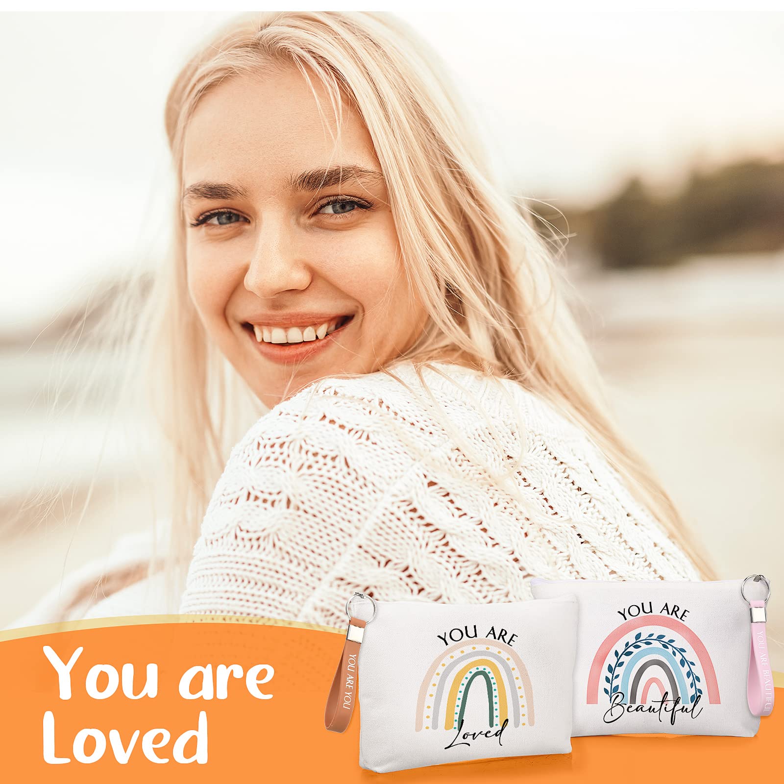 Inbagi packaging preview shows gift-ready makeup bags and keychains