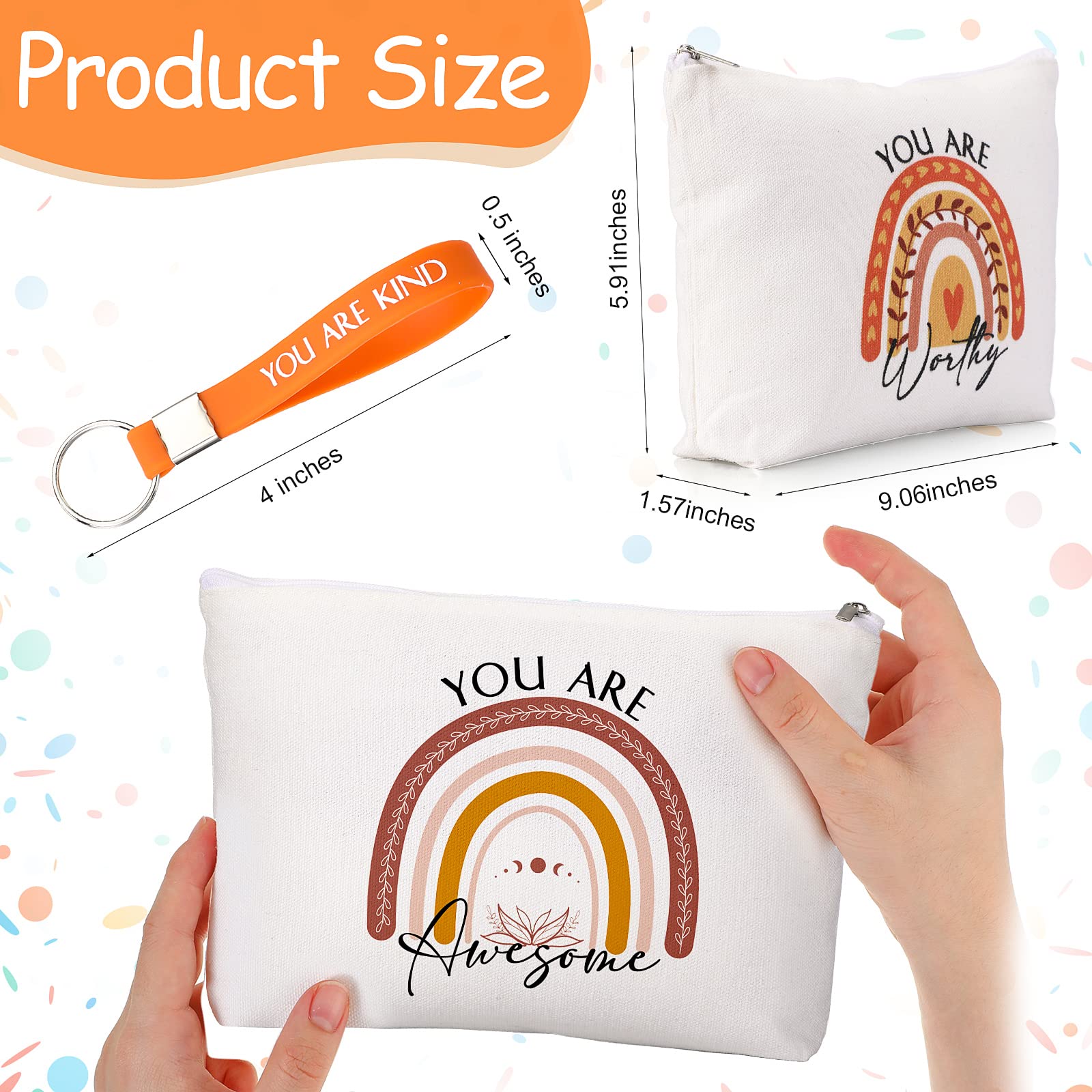 Inbagi silicone inspirational keychain with rainbow motif keeps keys secure.