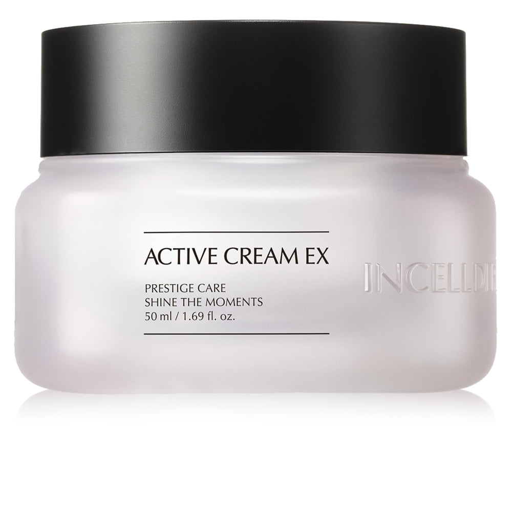 incellderm active cream bottle showing hydration-boosting formula for all skin types