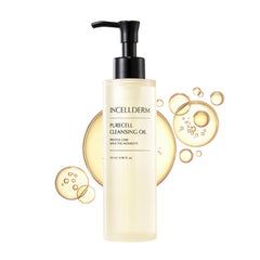 INCELLDERM PureCell cleansing oil bottle—gentle makeup removal with hydrating cleanse.