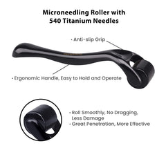 INCELLICE Derma Roller ergonomic handle for comfortable, precise microneedling