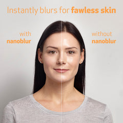 Indeed Nanoblur application palm demonstrates gentle patting over moisturizer for natural blur.